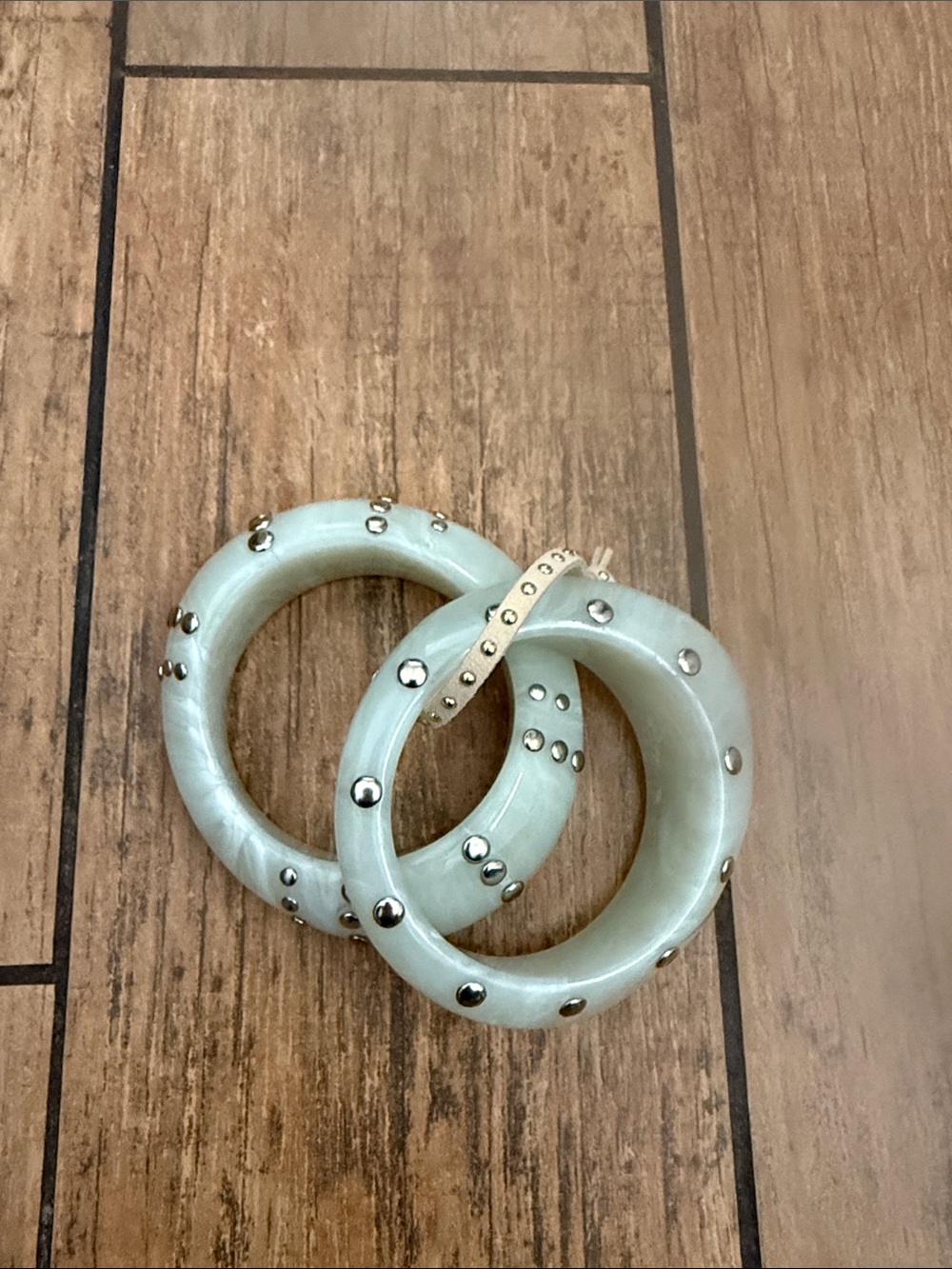 Urban outfitters Mint Green Studded Bangle Bracelet Set